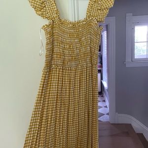 yellow gingham maxi dress
